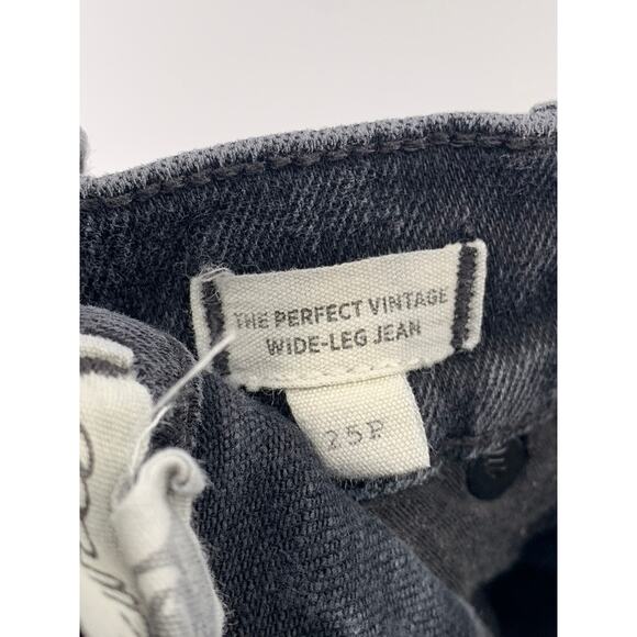 MADEWELL Women's Black Petite The Perfect Vintage Wide-Leg Jeans SZ 25P - Picture 10 of 11